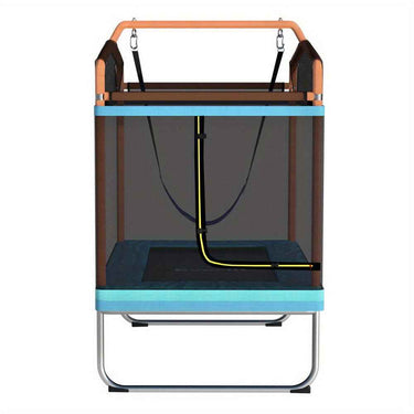 182.88cm Trampoline for Kids w/ Enclosure Safety Net Swing Rectangle Orange